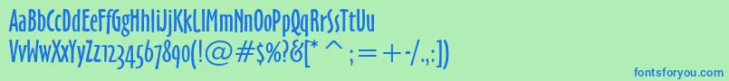フォントOzHandicraftWin95bt – 青い文字は緑の背景です。