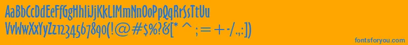 Шрифт OzHandicraftWin95bt – синие шрифты на оранжевом фоне