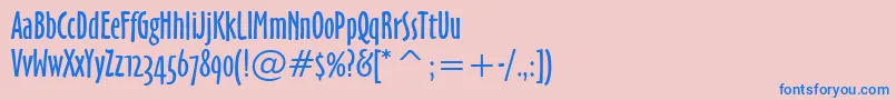 フォントOzHandicraftWin95bt – ピンクの背景に青い文字