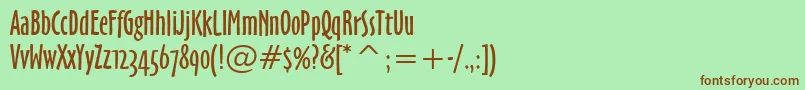 Шрифт OzHandicraftWin95bt – коричневые шрифты на зелёном фоне
