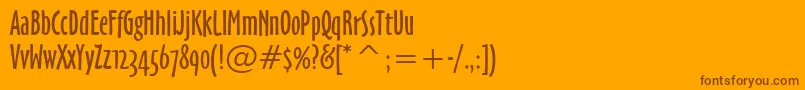 OzHandicraftWin95bt-Schriftart – Braune Schriften auf orangefarbenem Hintergrund
