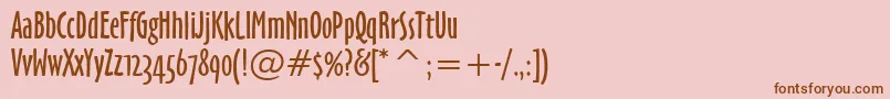 OzHandicraftWin95bt-Schriftart – Braune Schriften auf rosa Hintergrund