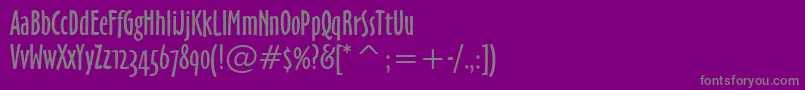 OzHandicraftWin95bt-fontti – harmaat kirjasimet violetilla taustalla