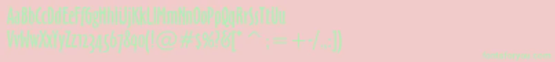 Шрифт OzHandicraftWin95bt – зелёные шрифты на розовом фоне