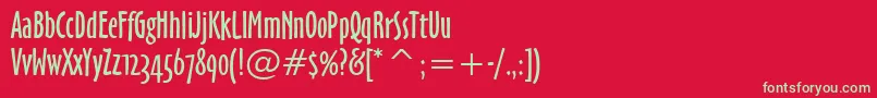 フォントOzHandicraftWin95bt – 赤い背景に緑の文字