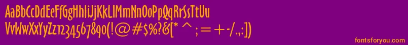 OzHandicraftWin95bt-Schriftart – Orangefarbene Schriften auf violettem Hintergrund