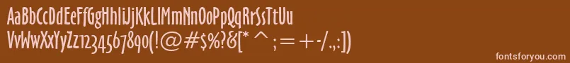 Шрифт OzHandicraftWin95bt – розовые шрифты на коричневом фоне