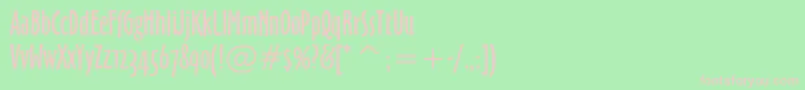 フォントOzHandicraftWin95bt – 緑の背景にピンクのフォント