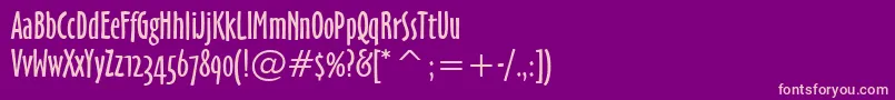 OzHandicraftWin95bt-fontti – vaaleanpunaiset fontit violetilla taustalla