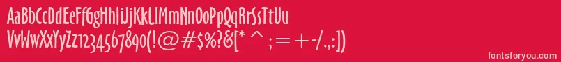 Шрифт OzHandicraftWin95bt – розовые шрифты на красном фоне