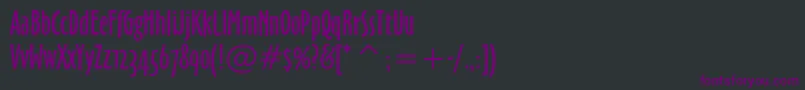 Шрифт OzHandicraftWin95bt – фиолетовые шрифты на чёрном фоне