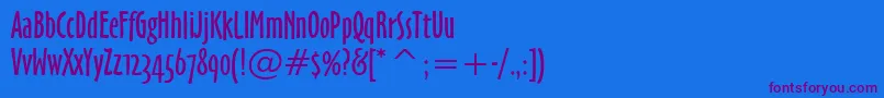 OzHandicraftWin95bt-Schriftart – Violette Schriften auf blauem Hintergrund