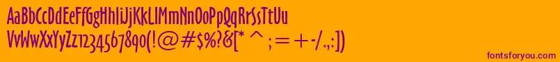 Шрифт OzHandicraftWin95bt – фиолетовые шрифты на оранжевом фоне