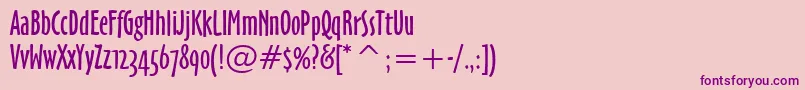 Шрифт OzHandicraftWin95bt – фиолетовые шрифты на розовом фоне