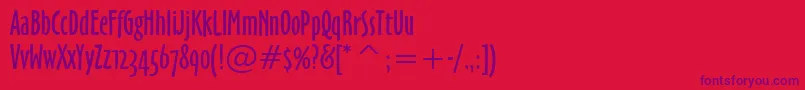フォントOzHandicraftWin95bt – 赤い背景に紫のフォント