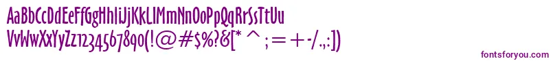 フォントOzHandicraftWin95bt – 白い背景に紫のフォント