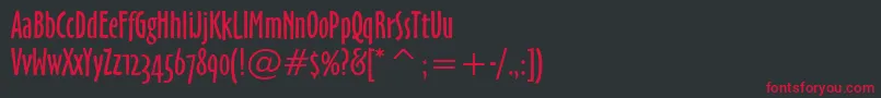 フォントOzHandicraftWin95bt – 黒い背景に赤い文字