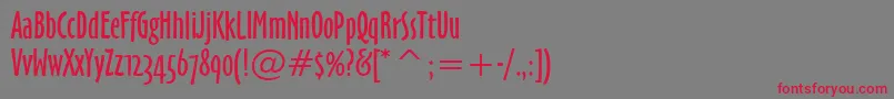 Шрифт OzHandicraftWin95bt – красные шрифты на сером фоне