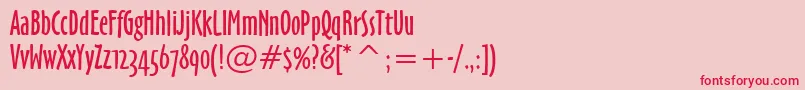 OzHandicraftWin95bt-Schriftart – Rote Schriften auf rosa Hintergrund