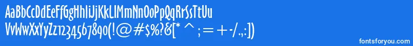 フォントOzHandicraftWin95bt – 青い背景に白い文字