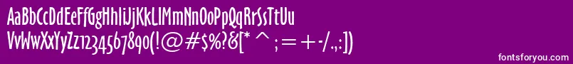 OzHandicraftWin95bt-fontti – valkoiset fontit violetilla taustalla
