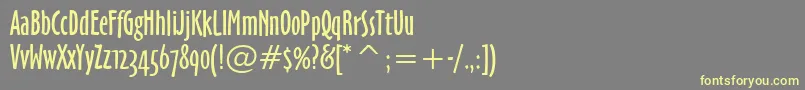 OzHandicraftWin95bt-Schriftart – Gelbe Schriften auf grauem Hintergrund