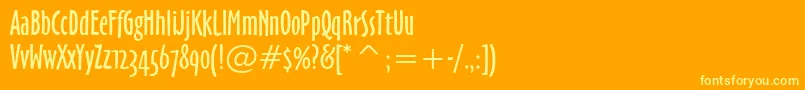 フォントOzHandicraftWin95bt – オレンジの背景に黄色の文字
