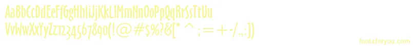 OzHandicraftWin95bt-Schriftart – Gelbe Schriften auf weißem Hintergrund
