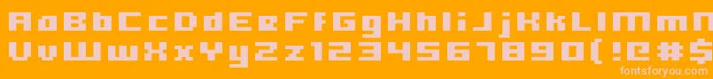 Hooge0564 Font – Pink Fonts on Orange Background