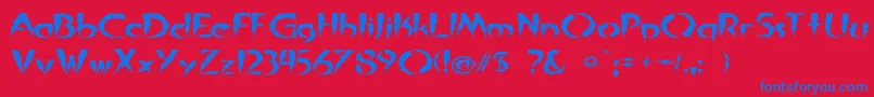 Flashext Font – Blue Fonts on Red Background