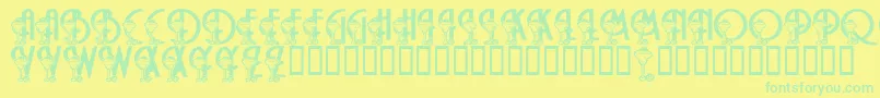 Шрифт LmsMargaritaville – зелёные шрифты на жёлтом фоне