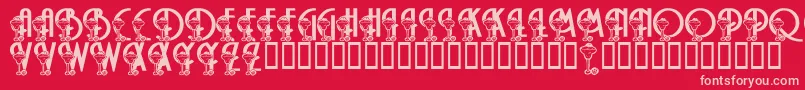 LmsMargaritaville-Schriftart – Rosa Schriften auf rotem Hintergrund