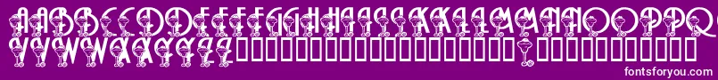 LmsMargaritaville-fontti – valkoiset fontit violetilla taustalla