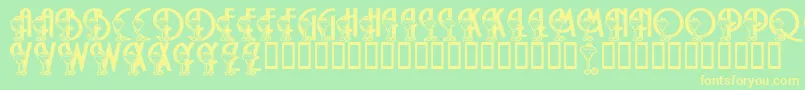 Fonte LmsMargaritaville – fontes amarelas em um fundo verde