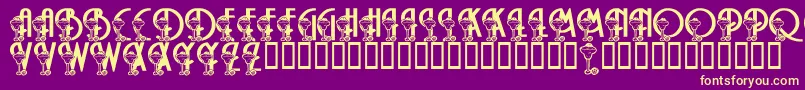 fuente LmsMargaritaville – Fuentes Amarillas Sobre Fondo Morado