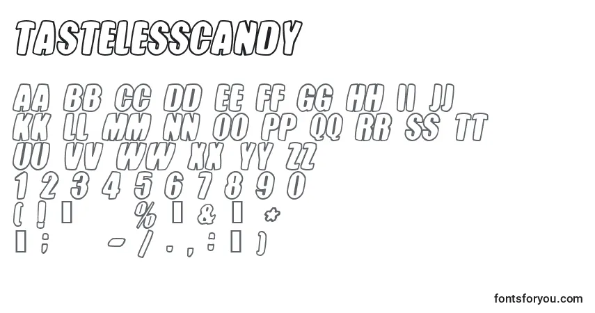 Czcionka Tastelesscandy – alfabet, cyfry, specjalne znaki