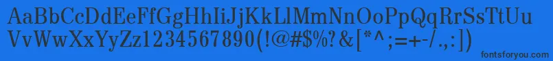 Шрифт DigiAntiquaLtLightCondensed – чёрные шрифты на синем фоне
