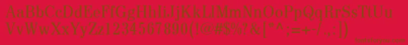 フォントDigiAntiquaLtLightCondensed – 赤い背景に茶色の文字