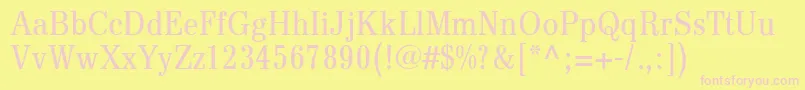 DigiAntiquaLtLightCondensed Font – Pink Fonts on Yellow Background