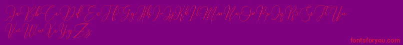 LoveHewits-Schriftart – Rote Schriften auf violettem Hintergrund