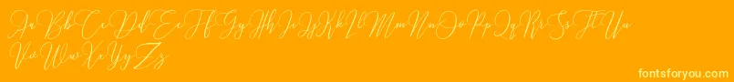 LoveHewits Font – Yellow Fonts on Orange Background