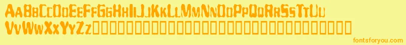 Mayaku Font – Orange Fonts on Yellow Background