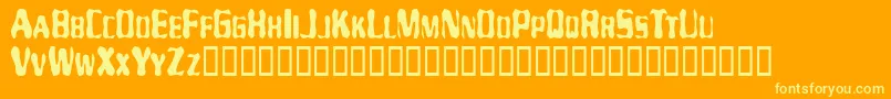 Mayaku Font – Yellow Fonts on Orange Background
