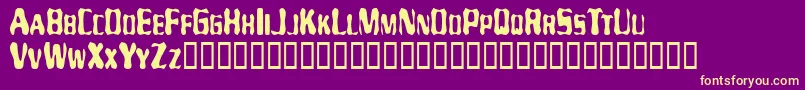 Mayaku Font – Yellow Fonts on Purple Background
