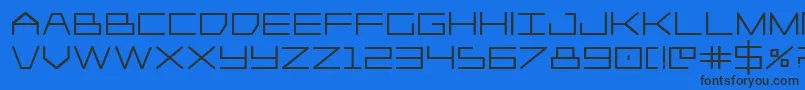 Player1upheavy-Schriftart – Schwarze Schriften auf blauem Hintergrund
