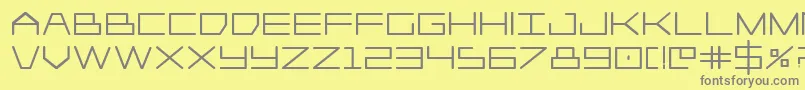 Player1upheavy-Schriftart – Graue Schriften auf gelbem Hintergrund