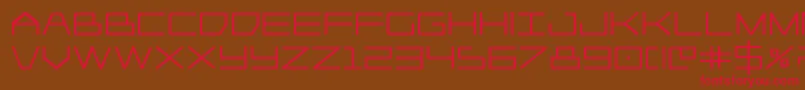 Fonte Player1upheavy – fontes vermelhas em um fundo marrom