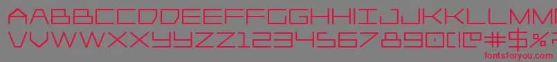 Player1upheavy-fontti – punaiset fontit harmaalla taustalla