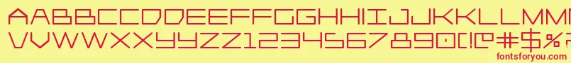 Player1upheavy-fontti – punaiset fontit keltaisella taustalla