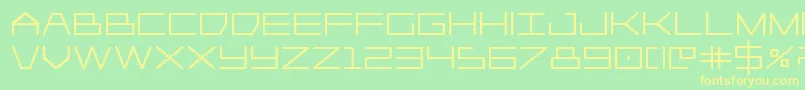 Fonte Player1upheavy – fontes amarelas em um fundo verde